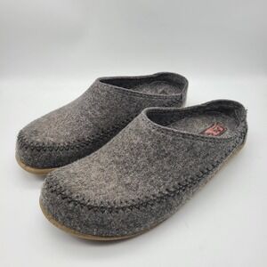 HAFLINGER Men's 45 / US 12 Fletcher Gray Wool Slippers House Shoes